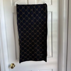 Gucci Black and Gold Monogram Scarf